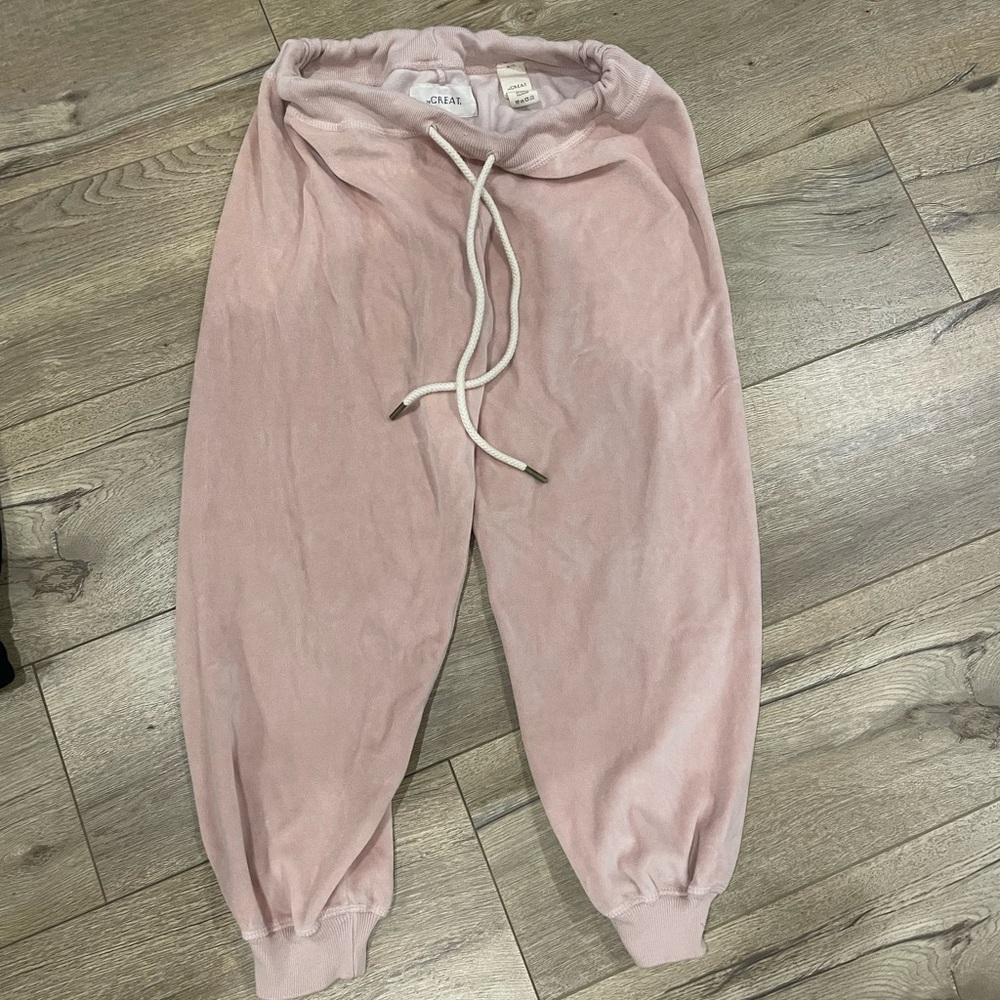 The Great Blush Velour Jogger Pants